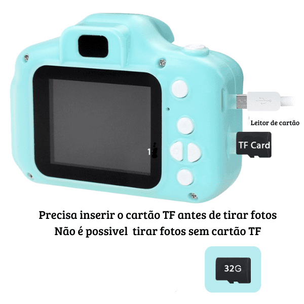 Câmera Digital Infantil 3 em 1 + Brinde Cartão 32gb - Oasiz - Oasiz